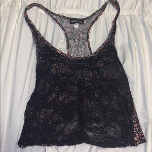 Floral lace tank